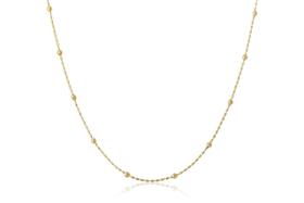 Colar De Corrente Com Bolinhas Douradas Folheado Em Ouro 18K