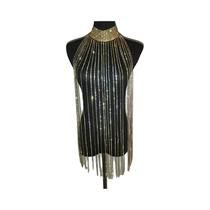 Colar De Corrente Corporal Feminino Sexy Com Franjas Brilhantes Para Festa Em Nightclub Acessório