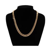 Colar de Corrente Cubana em Alumínio Dourado e Preto KunJoe - Presente para Homens