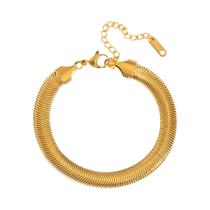 Colar De Corrente De Cobra Em Aço Inoxidável Com Revestimento Em Ouro 18K À Prova d'Água Para