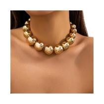 Colar De Corrente De Pérolas Acrílicas Chunky Goth Punk Para Mulheres E Homens, Choker Curto, Joias