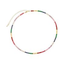 Colar De Corrente De Tênis Feminino Sexy Com Brilho Arco-Íris, Joia De Moda Com CZ AAA+