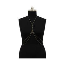 Colar De Corrente Feminino Sexy Com Lantejoulas Cobre, Joia De Corpo Estilo Simples Para Festa Na Colar De Corrente Feminino Sexy Com Lantejoulas Cobre, Joia De Corpo Estilo Simples Para Festa Na