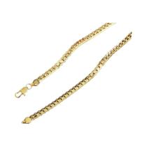 Colar De Corrente Lateral Em Ouro 18K 6MM Com Prata Esterlina 925 Para Mulheres E Homens, Joia De Colar De Corrente Lateral Em Ouro 18K 6MM Com Prata Esterlina 925 Para Mulheres E Homens, Joia De