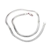 Colar De Corrente Lateral Em Ouro 18K 6MM Com Prata Esterlina 925 Para Mulheres E Homens, Joias De Colar De Corrente Lateral Em Ouro 18K 6MM Com Prata Esterlina 925 Para Mulheres E Homens, Joias De