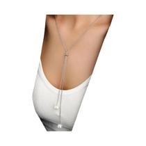 Colar De Corrente Longo Ajustável Com Pingente De Pérolas Falsas Para Mulheres, Presente De Joias