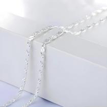 Colar De Corrente Plana De Prata Esterlina 925 Unissex 2MM 40-75cm Joias Para Casamento E Natal Colar De Corrente Plana De Prata Esterlina 925 Unissex 2MM 40-75cm Joias Para Casamento E Natal