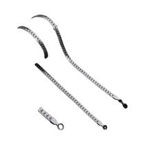 Colar De Corrente Plana Em Aço Inoxidável Com Relevo Dourado E Prateado, Estilo Punk, 3 4 5 6 7mm,