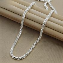 Colar De Corrente Redonda De Prata Esterlina 5mm, 18, 20, 24 Polegadas Para Mulheres E Homens, Moda,