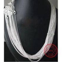 Colar De Corrente Rolo Banhado a Prata 10pçs/Lote 1mm Joias Finas 16 18 20 22 24 Polegadas Colar De Corrente Rolo Banhado a Prata 10pçs/Lote 1mm Joias Finas 16 18 20 22 24 Polegadas