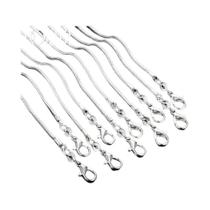 Colar De Corrente Serpente Em Prata Esterlina 2MM 16-30 Polegadas 1/5/10 Peças/Lote Para Mulheres E Colar De Corrente Serpente Em Prata Esterlina 2MM 16-30 Polegadas 1/5/10 Peças/Lote Para Mulheres E