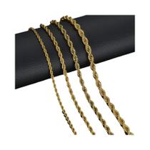 Colar De Corrente Torcida De Aço Inoxidável Unissex 3-5MM, Joia À Prova d'Água Colar De Corrente Torcida De Aço Inoxidável Unissex 3-5MM, Joia À Prova d'Água