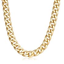 Colar de corrente VEDAIM banhado a ouro 14K Miami Cuban Link masculino Colar de corrente VEDAIM banhado a ouro 14K Miami Cuban Link masculino