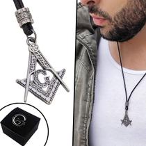 Colar de Couro Ajustável Tradicional Maçonaria Fraternidade Colar de Couro Ajustável Tradicional Maçonaria Fraternidade