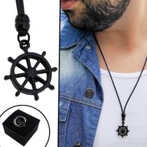 Colar de Couro Ajustável Tradicional Timão All Black