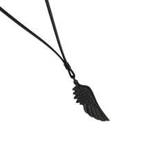 Colar De Couro Masculino Asa Noir Marshop Colar De Couro Masculino Asa Noir Marshop