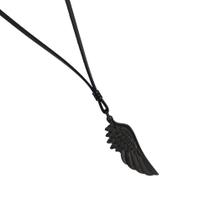 Colar De Couro Masculino Asa Noir Marshop Colar De Couro Masculino Asa Noir Marshop