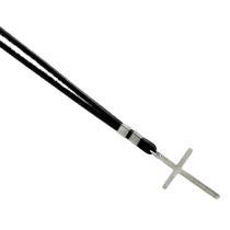 Colar De Couro Masculino Cruz Prata