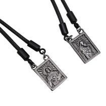 Colar de Couro Tradicional Escapulário Grafite