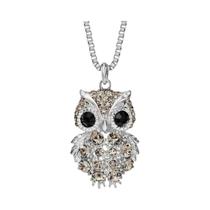 Colar De Cristal De Coruja Fofo Para Mulheres, Corrente Longa, Estilo Coreano, Pingente Para Suéter