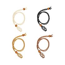 Colar De Cristal De Quartzo Ajustável Com Cordão, Suporte Vazio Para Pedra, Cordão Trançado Com