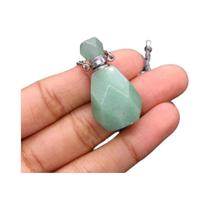 Colar De Cristal De Quartzo Rosa E Ametista Com Frasco De Perfume, Difusor De Óleo Essencial, Joia