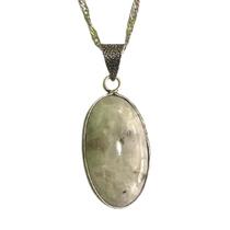 Colar de Cristal - Pedra da Lua e Sodalita Banhado a Prata