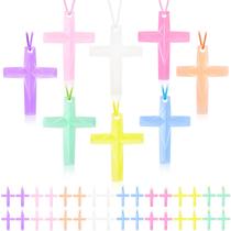 Colar de cruz de cristal XIPENGKEJI, presente religioso, 256 unidades Colar de cruz de cristal XIPENGKEJI, presente religioso, 256 unidades