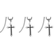 Colar De Cruz Gótica Estilo Retrô Prata De Moda Unissex