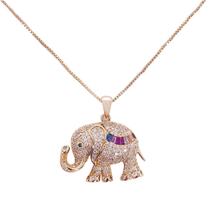 Colar de Elefante Banhado a Ouro Cravejado em Microzircônias Tamanho 40cm