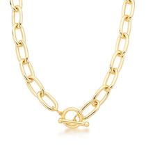 Colar de Elos Ovais lisos banhado em ouro 18k