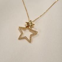 Colar de Estrela Vazada Cravejado com Zircônias