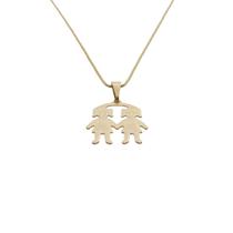Colar de Filhas Meninas Liso Banhado Ouro 18k