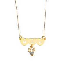 Colar de Filhos Canga Personalizada Mãe Banhado à Ouro 18k
