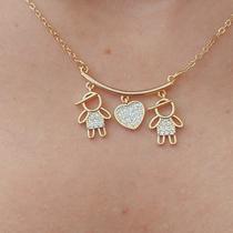 Colar de filhos folheado a ouro