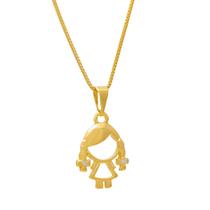 Colar de Filhos SoftJoias Mãe de Filha Menina com Zircônias Folheado em Ouro 18K