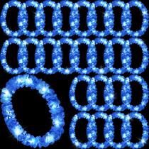 Colar de flores azuis Sherr LED Leis, 24 peças, 100 cm Colar de flores azuis Sherr LED Leis, 24 peças, 100 cm