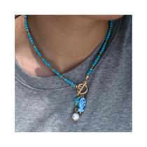 Colar De Jóias De Praia Boêmia Com Pingente De Peixe E Estrela Do Mar Em Cerâmica Com Contas De