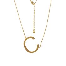 Colar de Letra Grande Transversal Folheado em Ouro 18K SoftJoias