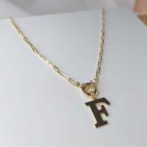 Colar De Letras Folheado Em Ouro 18k