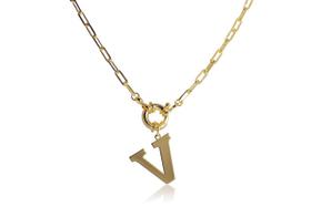 Colar De Letras Folheado Em Ouro 18K Colar De Letras Folheado Em Ouro 18K