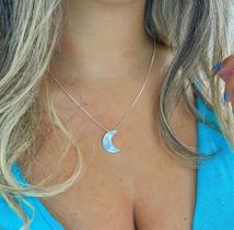 Colar de Lua Feminino A Prata 925 Antialergico