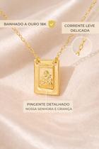 Colar de Luxo Banhado a Ouro 18k Nossa Senhora do Carmo