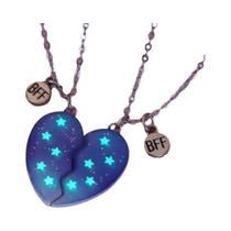 Colar De Melhor Amiga Com Estrela Luminosa Em Forma De Coração, Conjunto De 2 Peças, Presente De