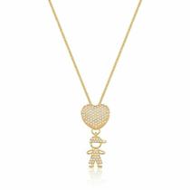 Colar de menina menino pingente de zirconia filhos filhas