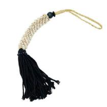 Colar de Mesa Decorativa Preto Bege 50cm Luxo