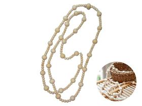 Colar De Mesa Grande Decorativo Adorno Em Madeira Enfeite Clássico Boho Chic