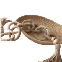 Colar de mesa grande juta e argolas