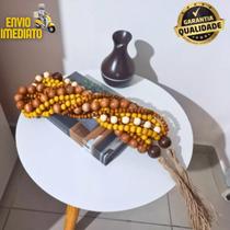 Colar de Mesa Madeira Enfeite Colar Decorativo Luxo Enfeite de Mesa 1,15m