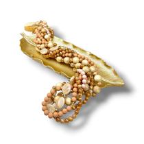 Colar de Mesa Madeira Enfeite Colar Decorativo Luxo Enfeite de Mesa 4 cordões 75cm